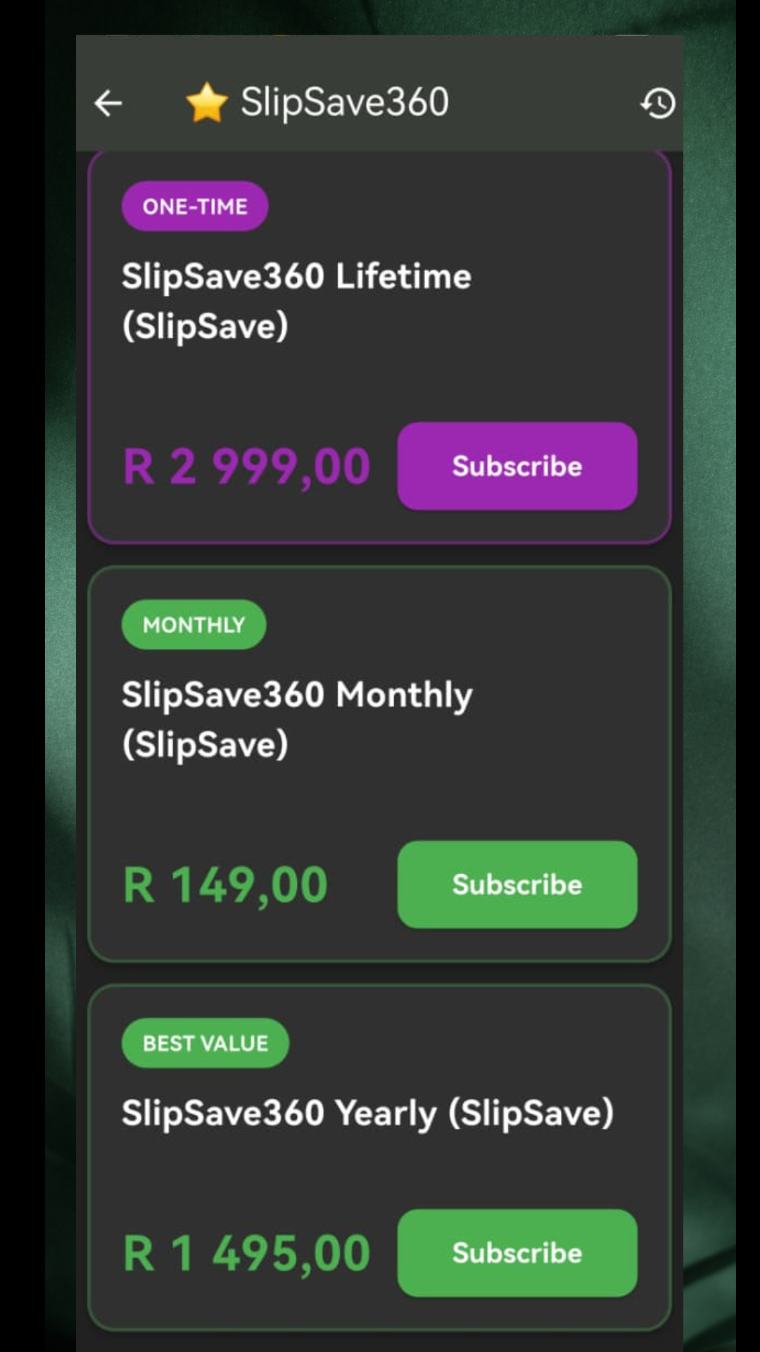 SlipSave360 Subscription Plans